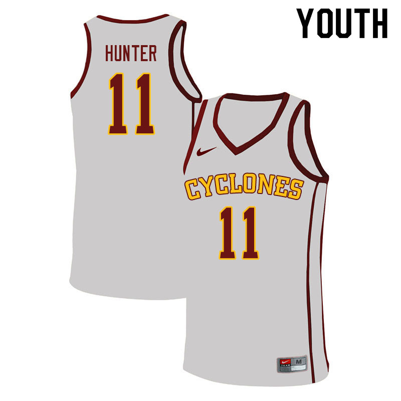 Youth #11 Tyrese Hunter Iowa State Cyclones College Basketball Jerseys Sale-White